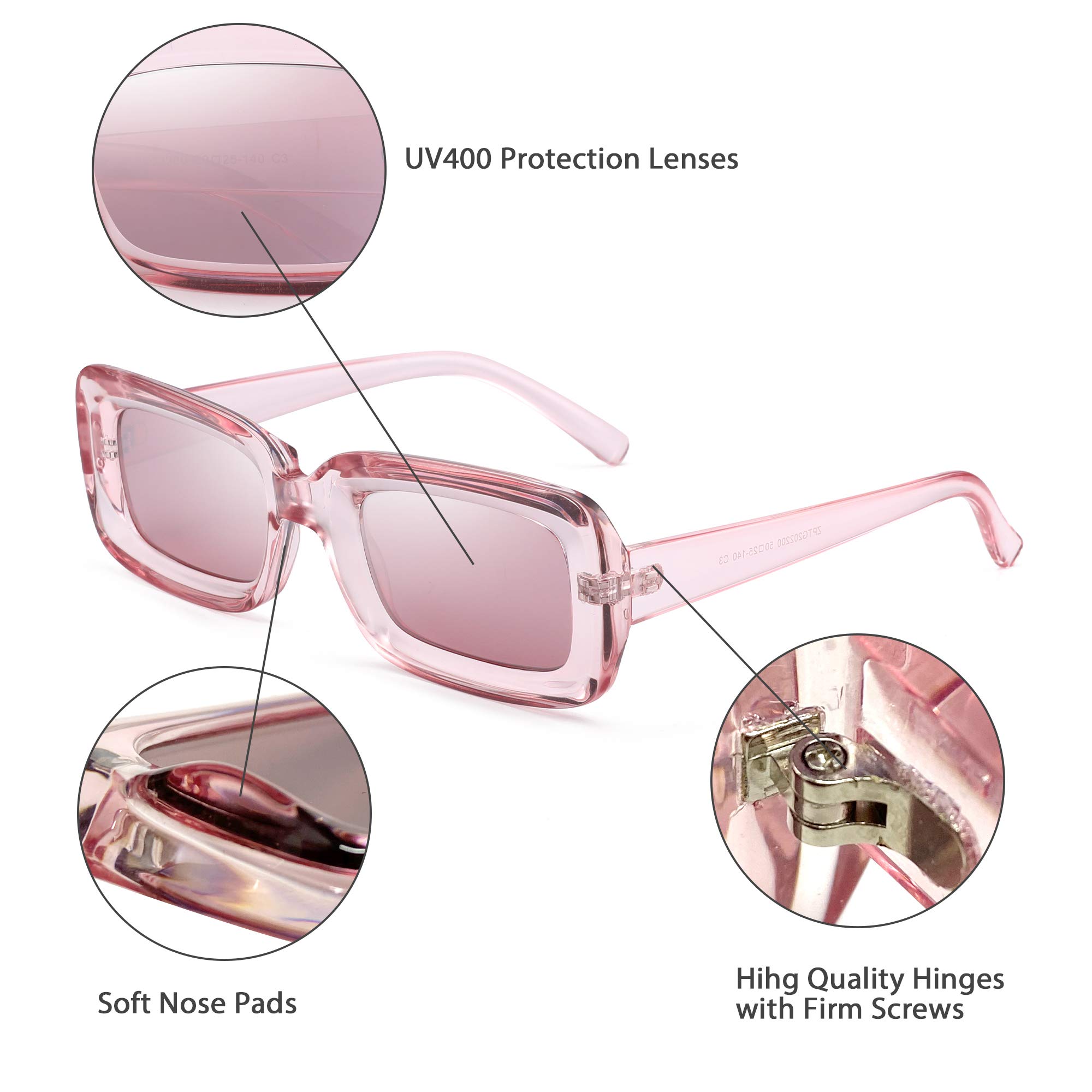 Glindar Quadrati occhiali da sole donna UV400 retro
