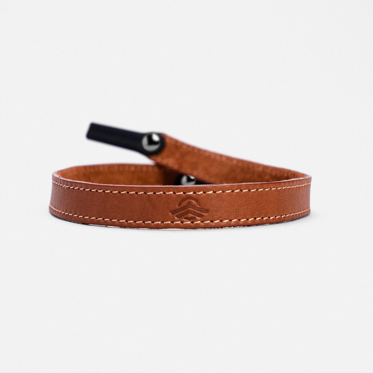 Randolph cordino occhiali pelle cognac gunmetal