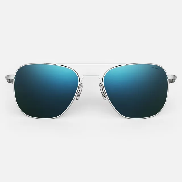 Randolph Aviator Matte Chrome Cobalt Occhiali da Sole Polarizzati