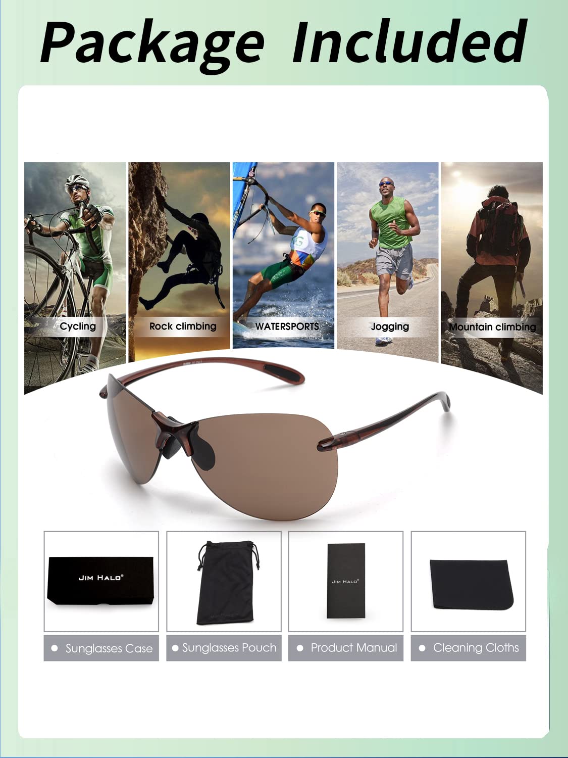 Glindar TR90 Pilot occhiali da sole sportivi uomo donna