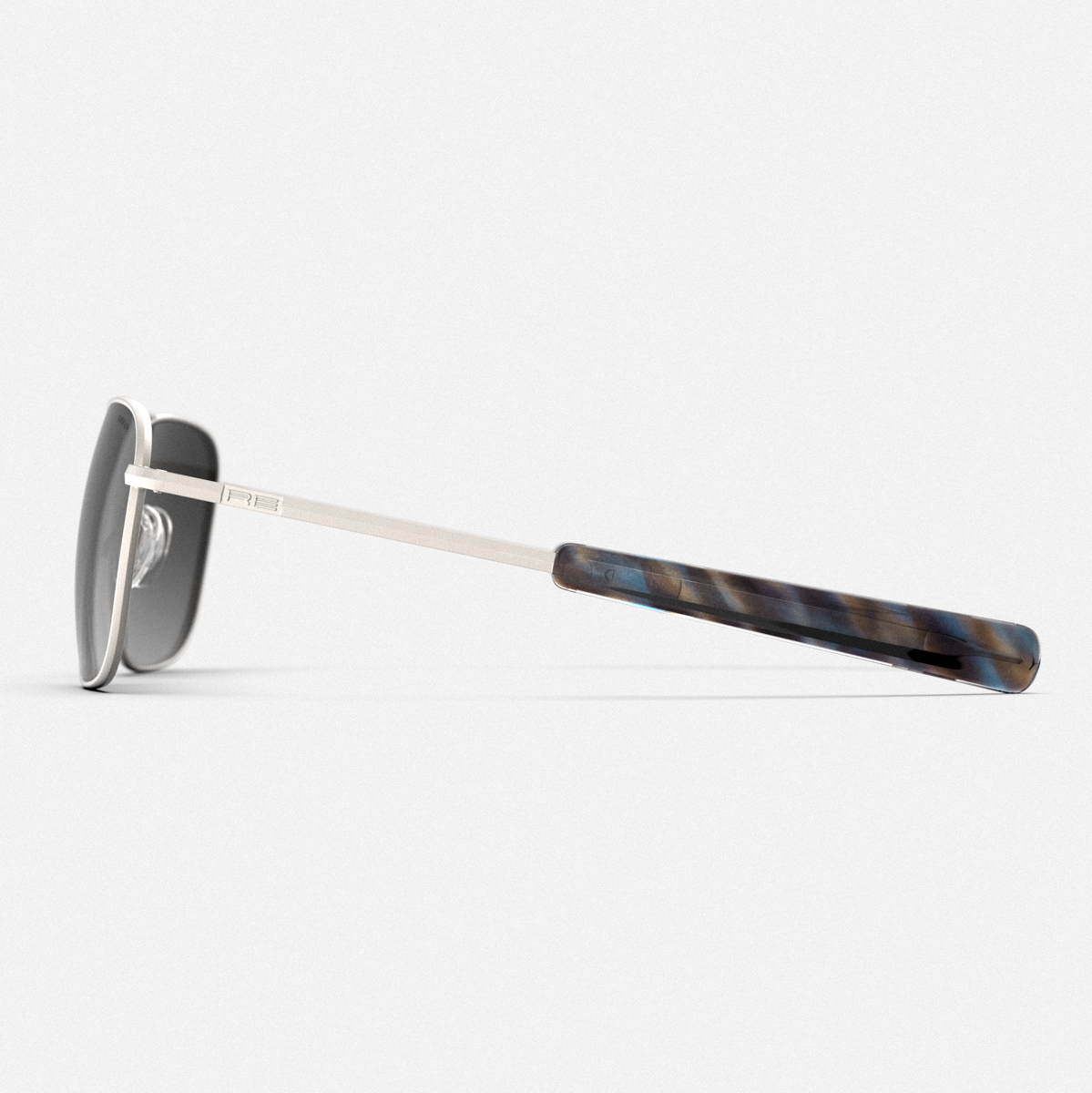 Randolph Aviator Satin Silver & Coastal Gray occhiali da sole