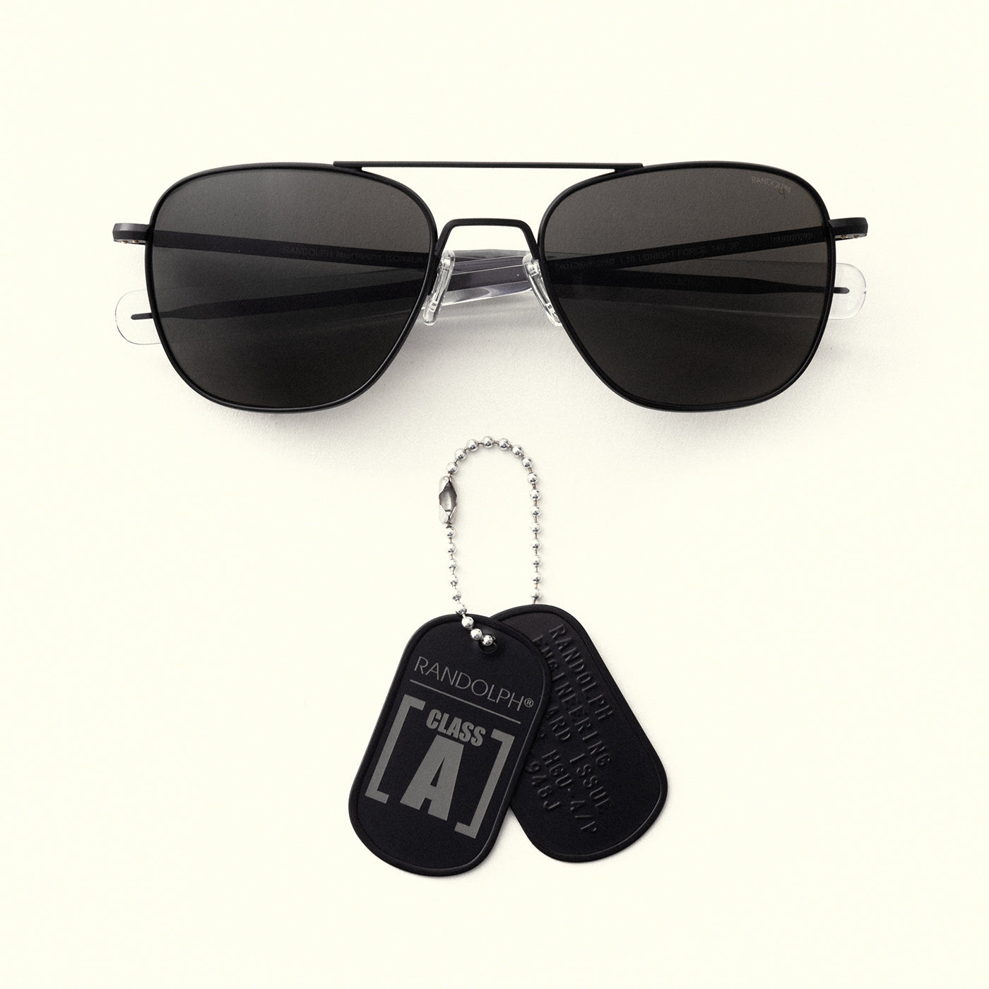 Randolph Class A Aviator occhiali da sole Midnight Force American Gray