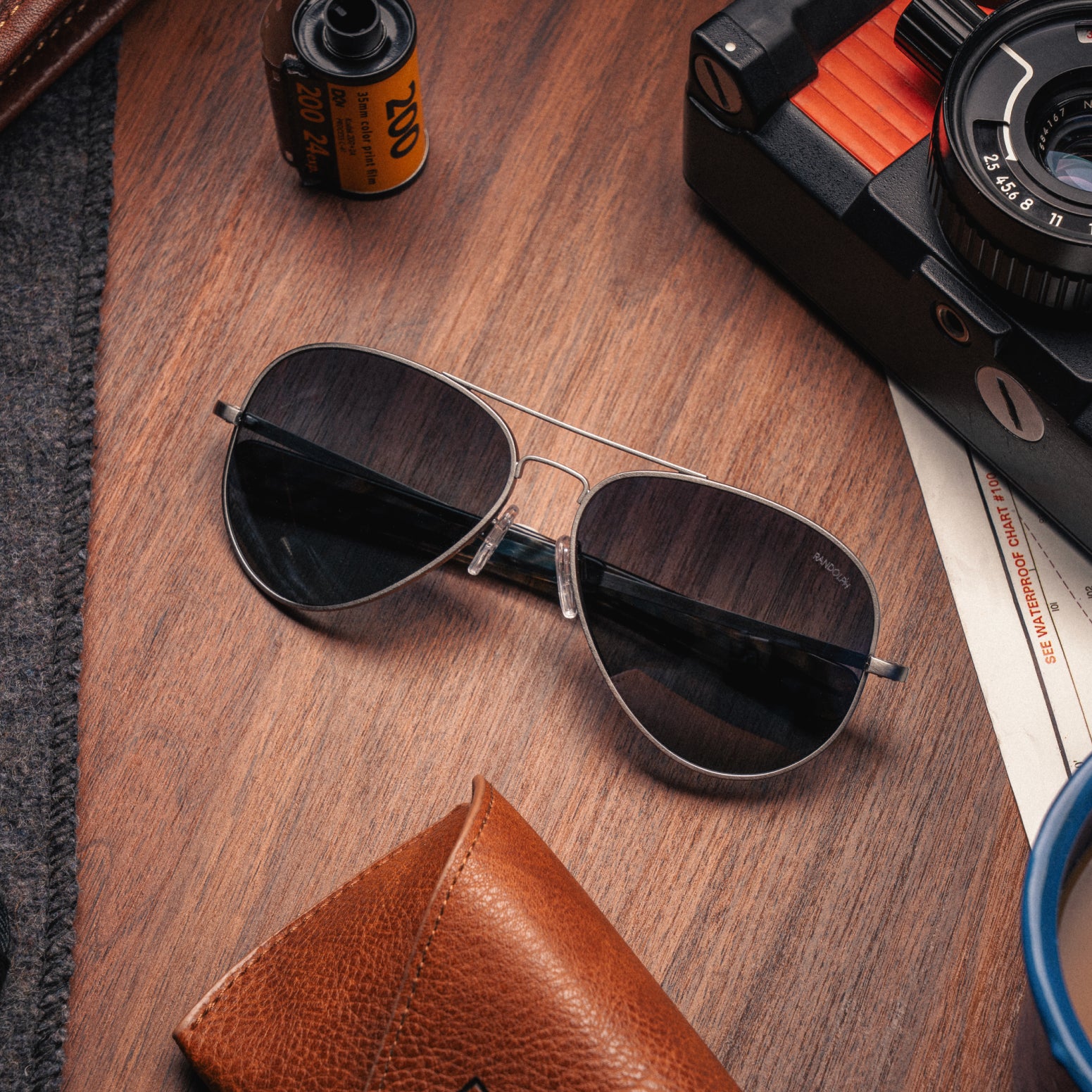 Randolph Concorde Satin Gunmetal Slate occhiali da sole polarizzati
