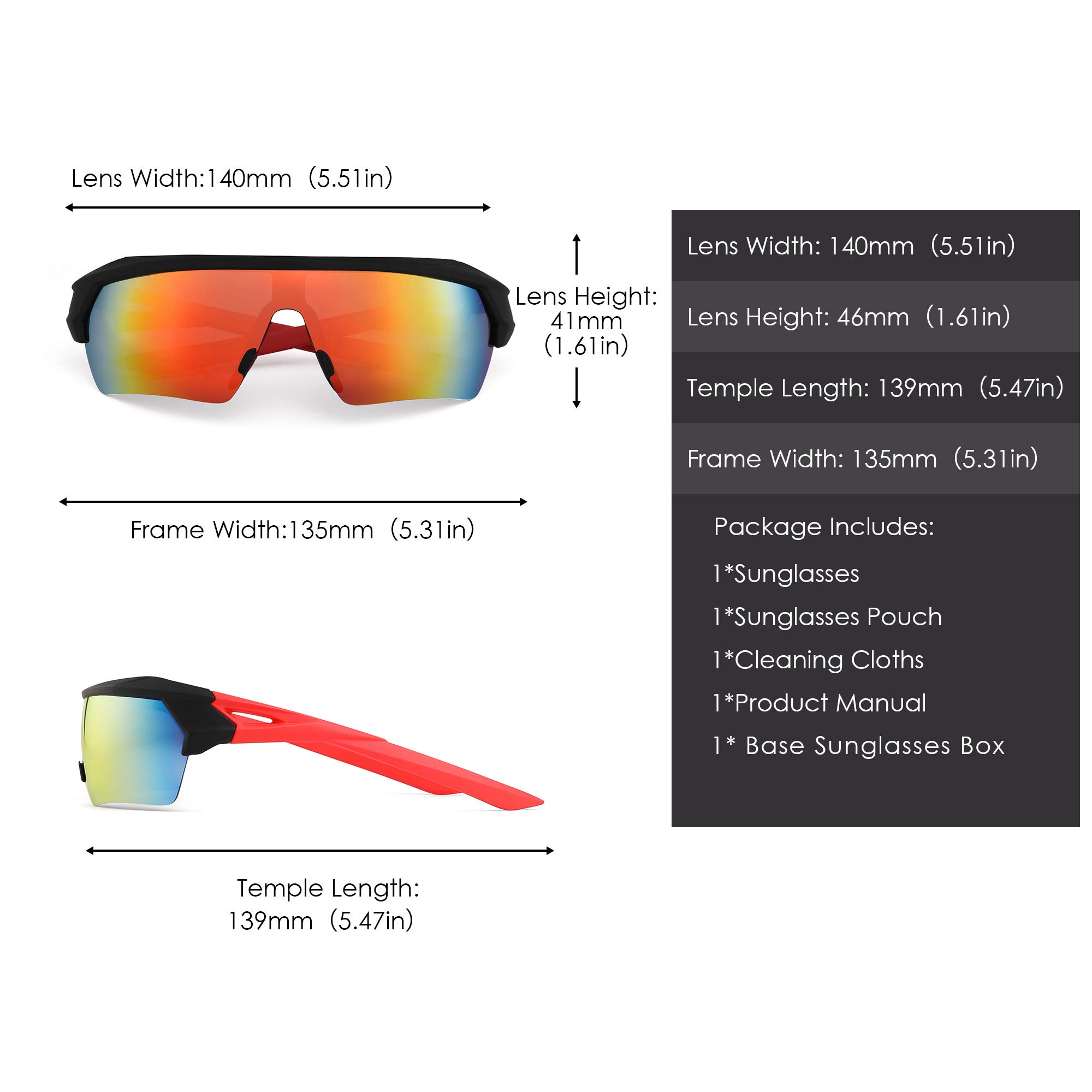 Glindar Shield occhiali da sole sportivi polarizzati blu