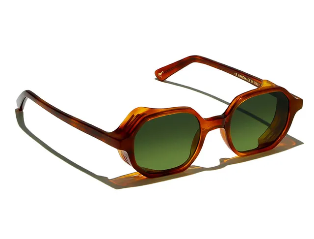L.G.R Zanzibar Explorer occhiali da sole havana chiaro lente verde
