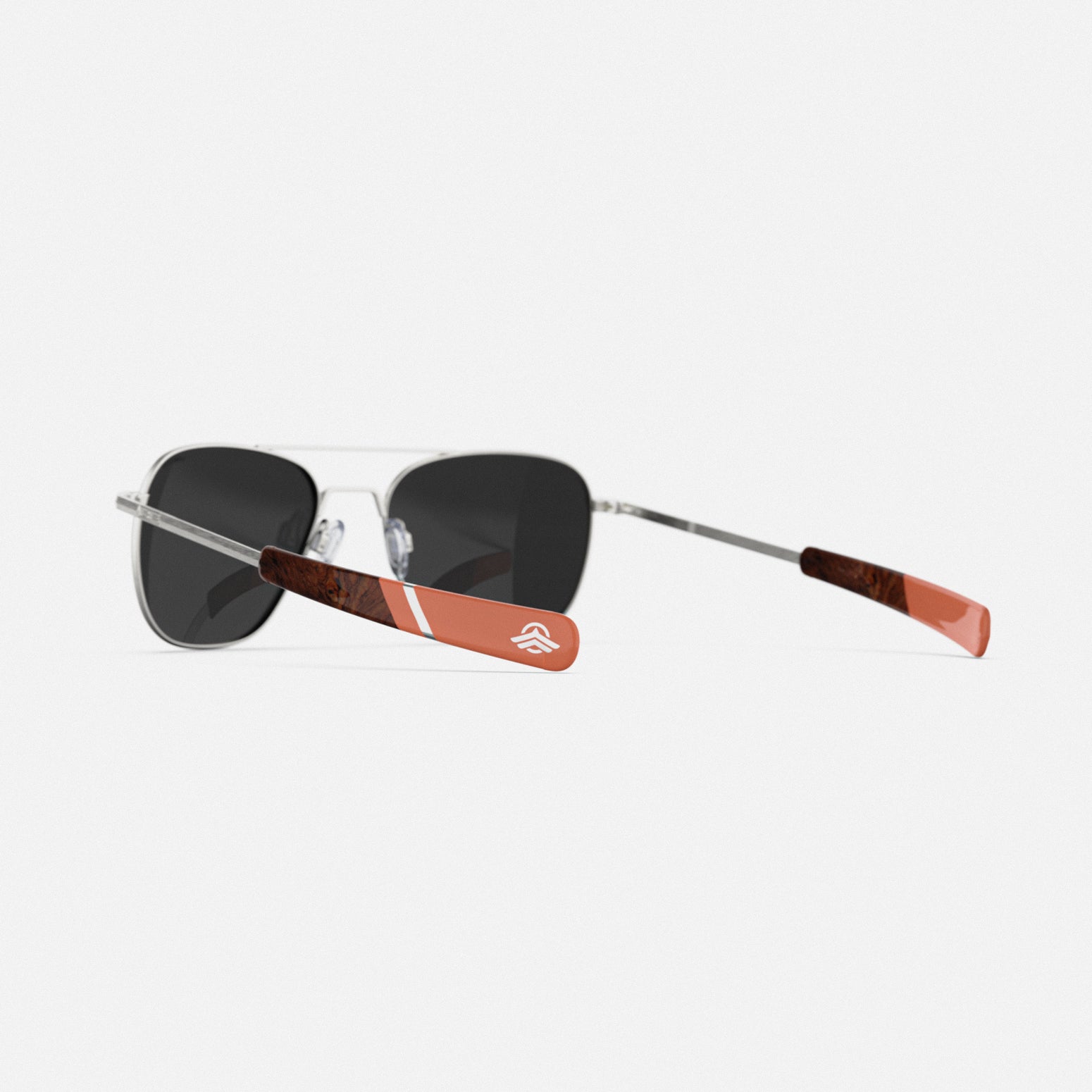 Randolph Aviator Satin Silver Silver Mirror occhiali sole 55
