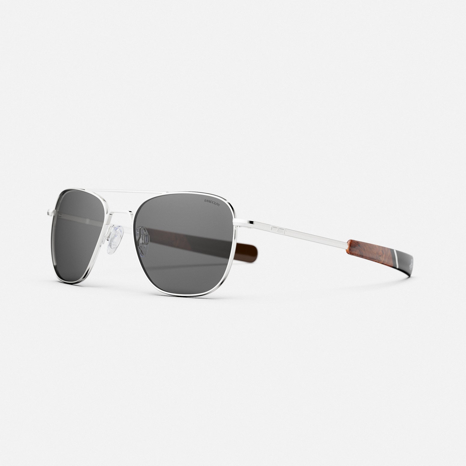 Randolph Aviator 23k White Gold American Gray occhiali da sole vetro