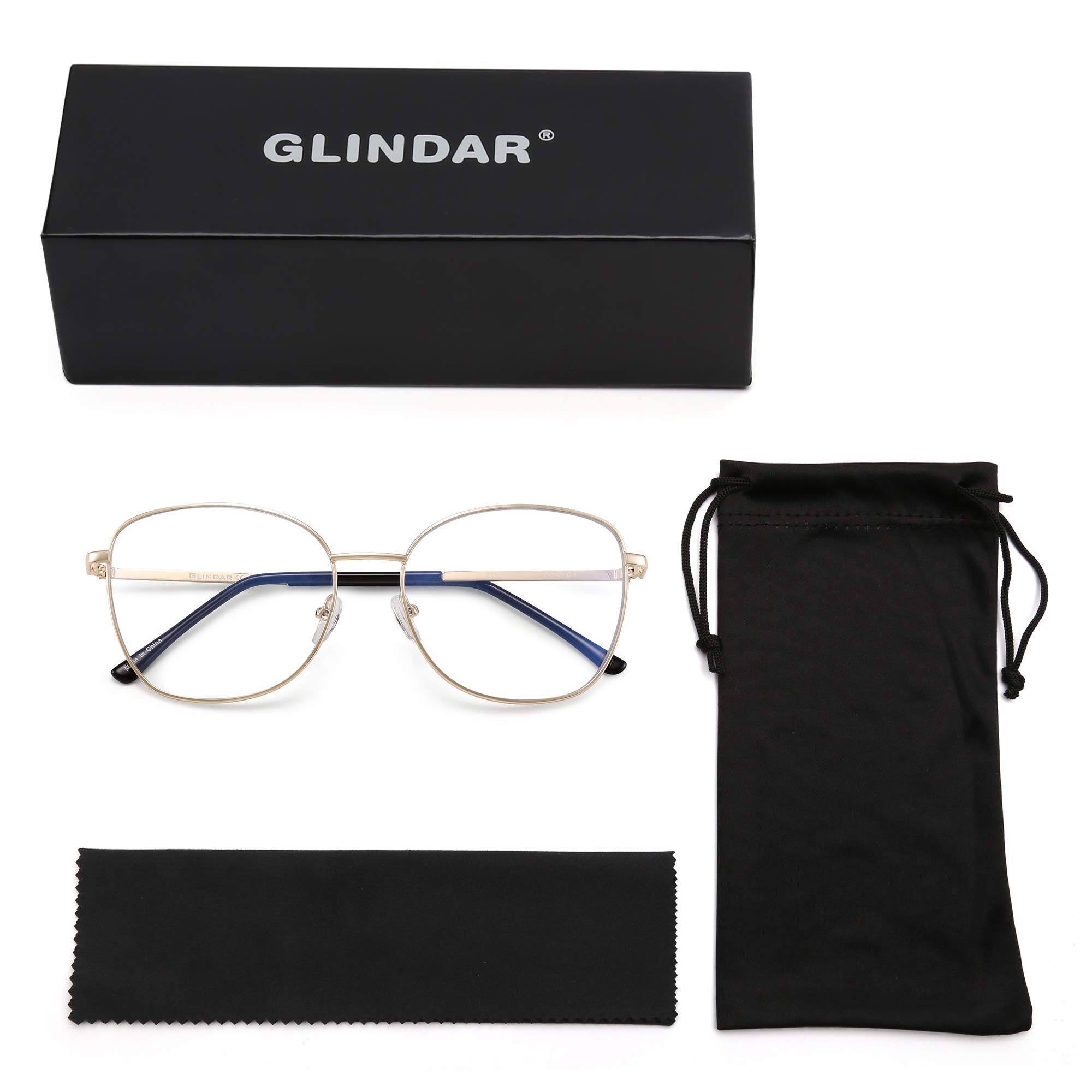 Glindar occhiali luce blu montatura metallo anti affaticamento