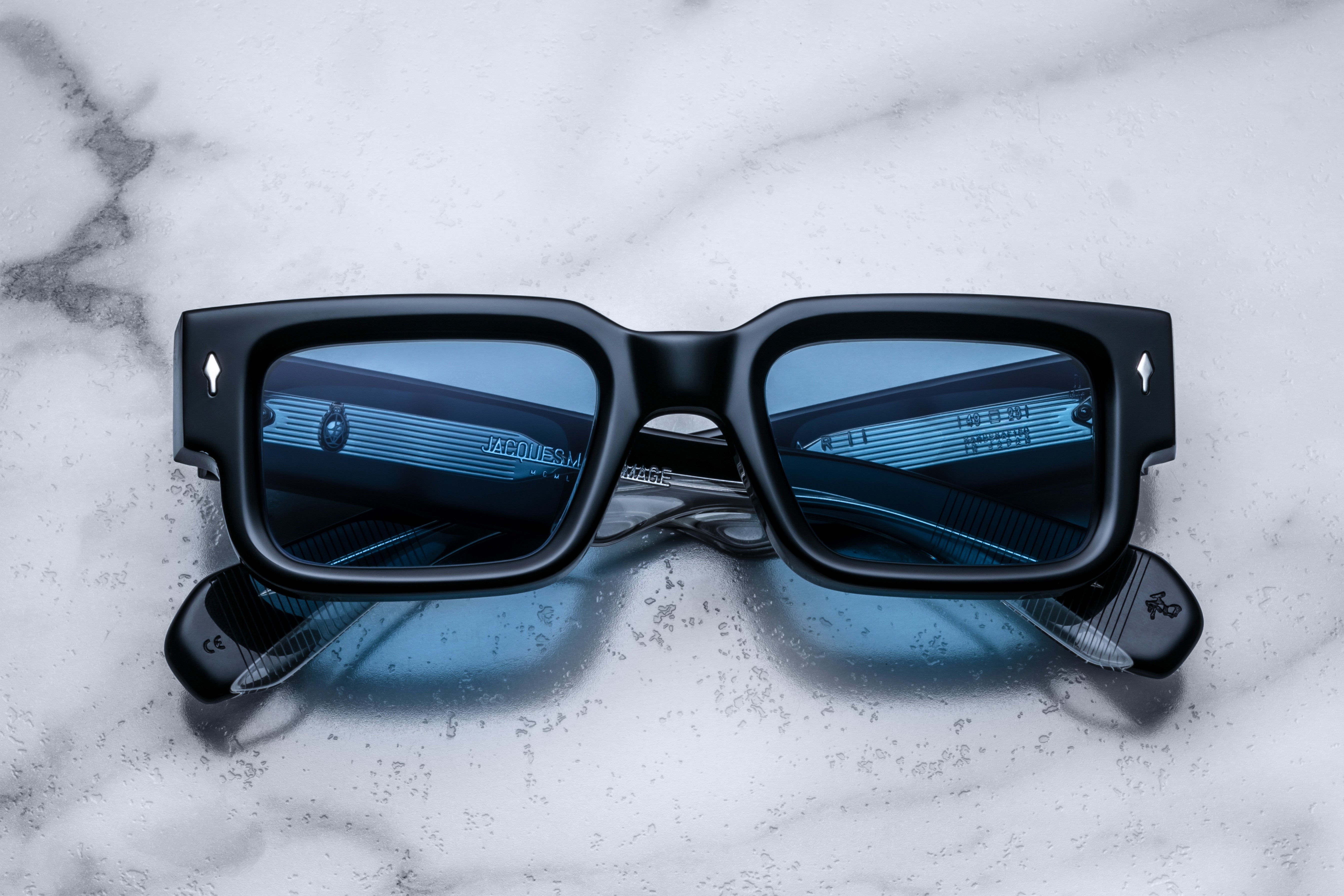 Jacques Marie Mage Ascari occhiali da sole Nero Specchio acetato