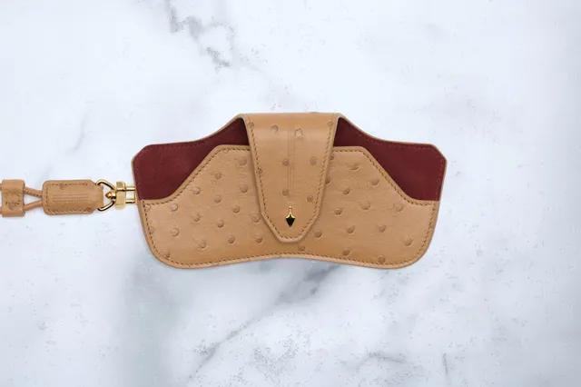 Jacques Marie Mage Hunter Ostrich custodia pelle camel