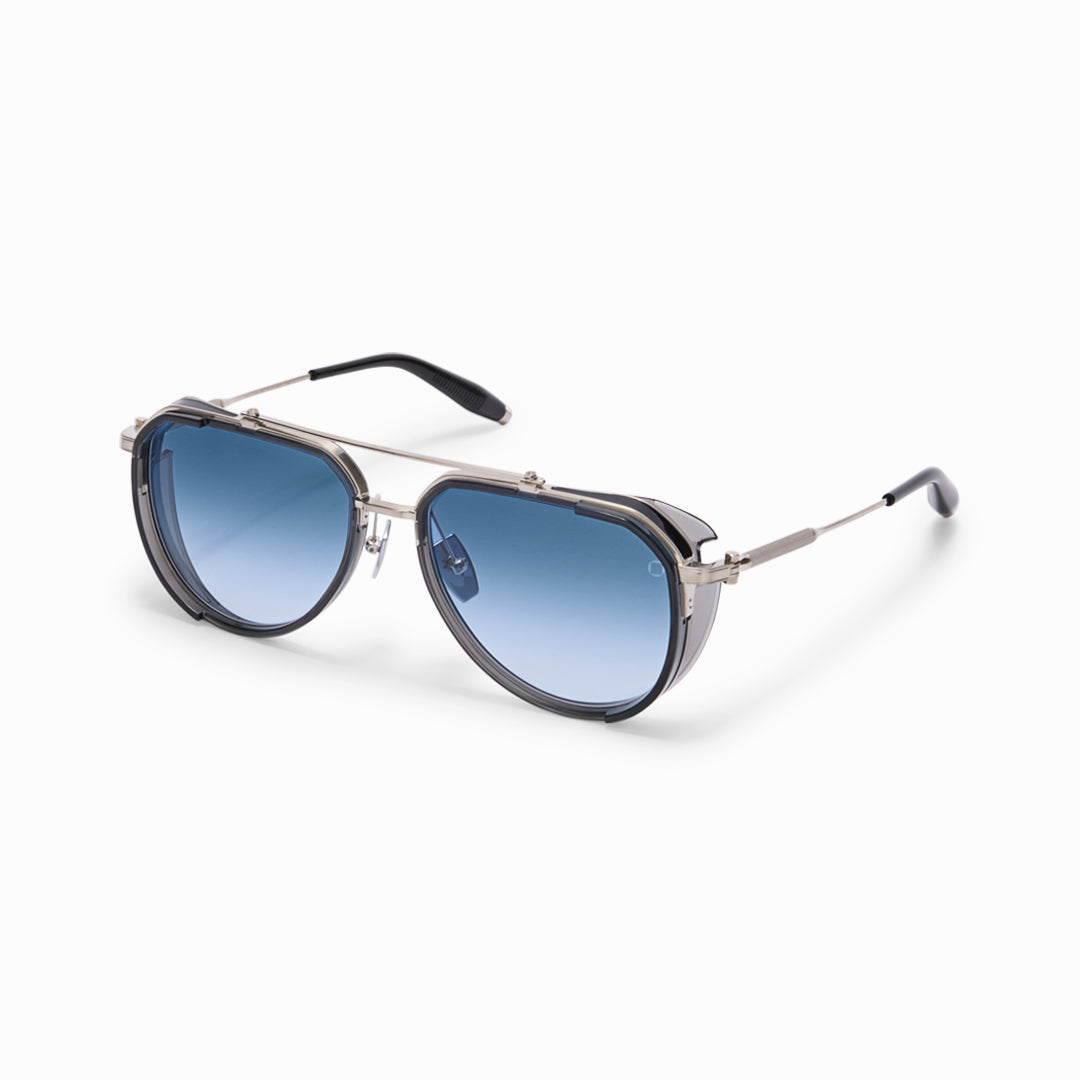 Akoni Horizon Echo occhiali da sole brushed silver aviator