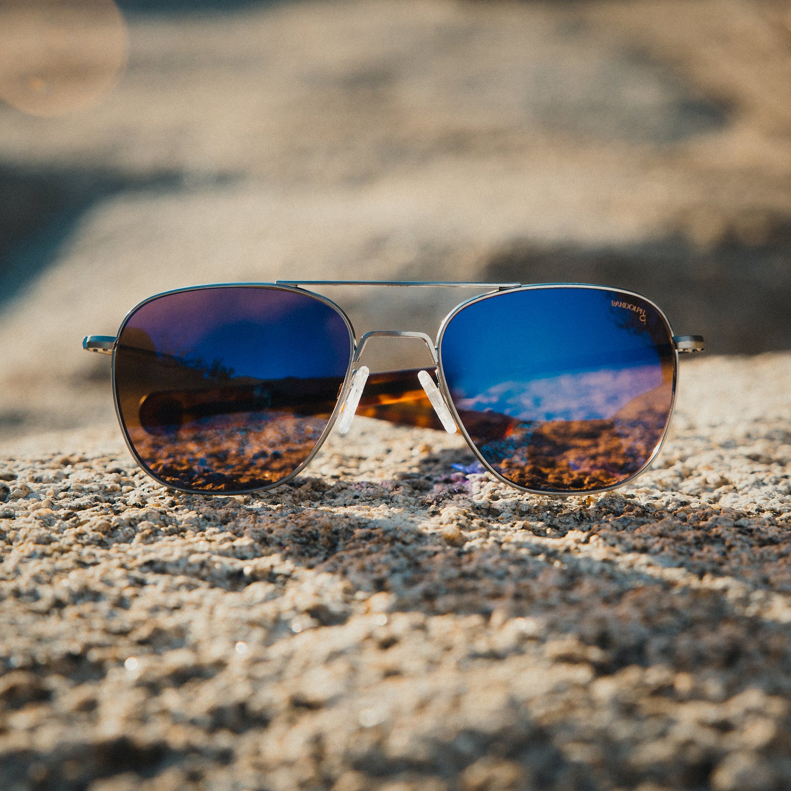 Randolph Aviator DriveWorks occhiali da sole blu 55mm semi-polarizzati