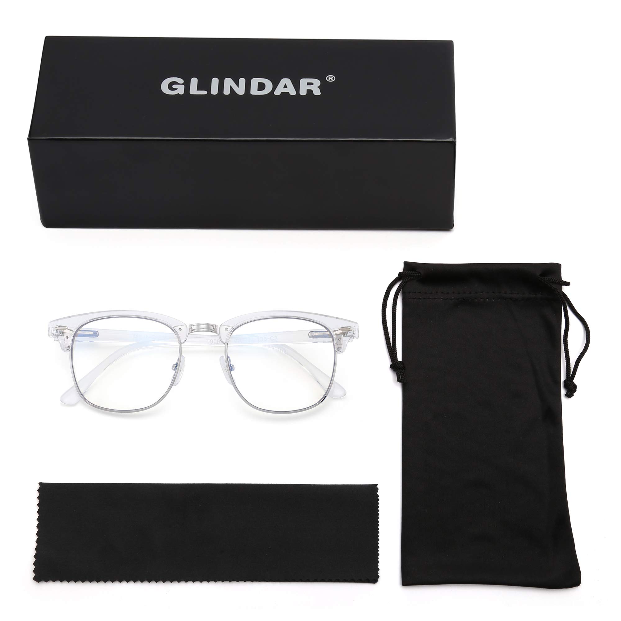 Glindar Retro Classico Browline occhiali luce blu computer