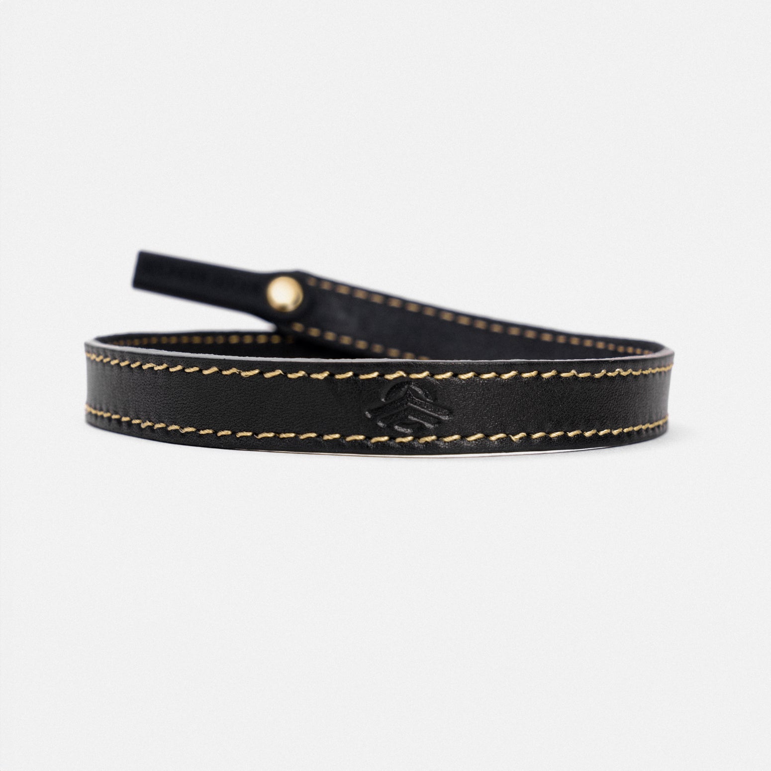 Randolph Sounder Goods cordino occhiali pelle nero oro 23kt
