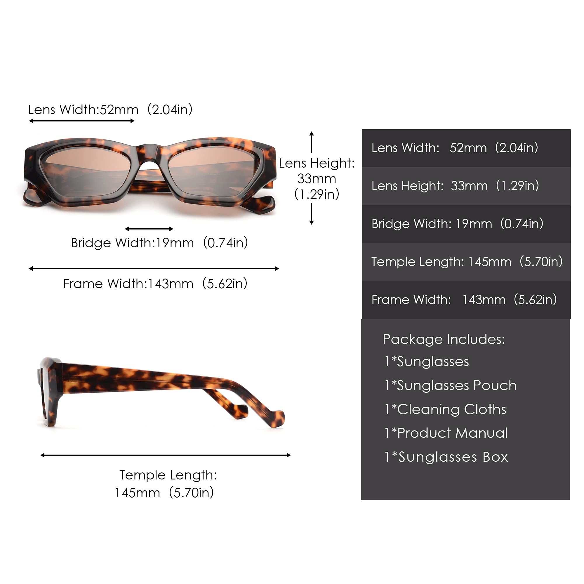 Glindar Cateye occhiali sole donna acetato polarizzate