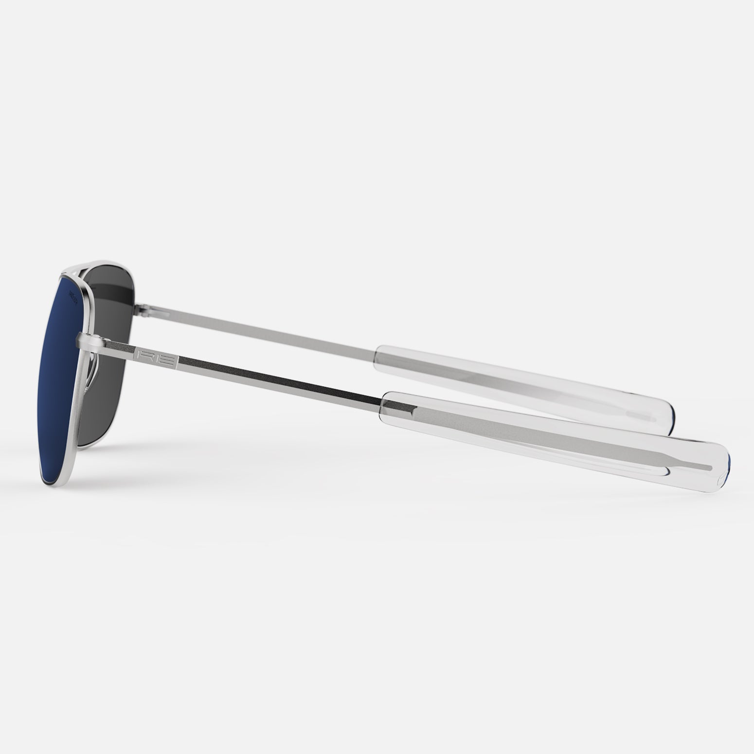 Randolph Aviator Matte Chrome occhiali da sole Atlantic Blue