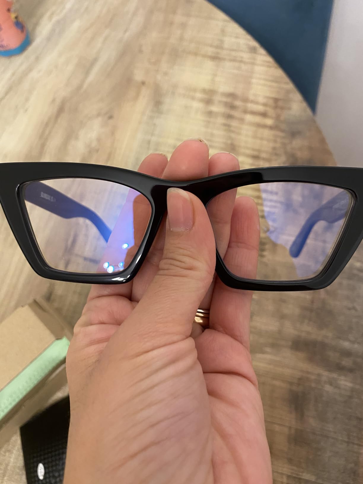 Glindar occhiali luce blu cat eye neri in acetato