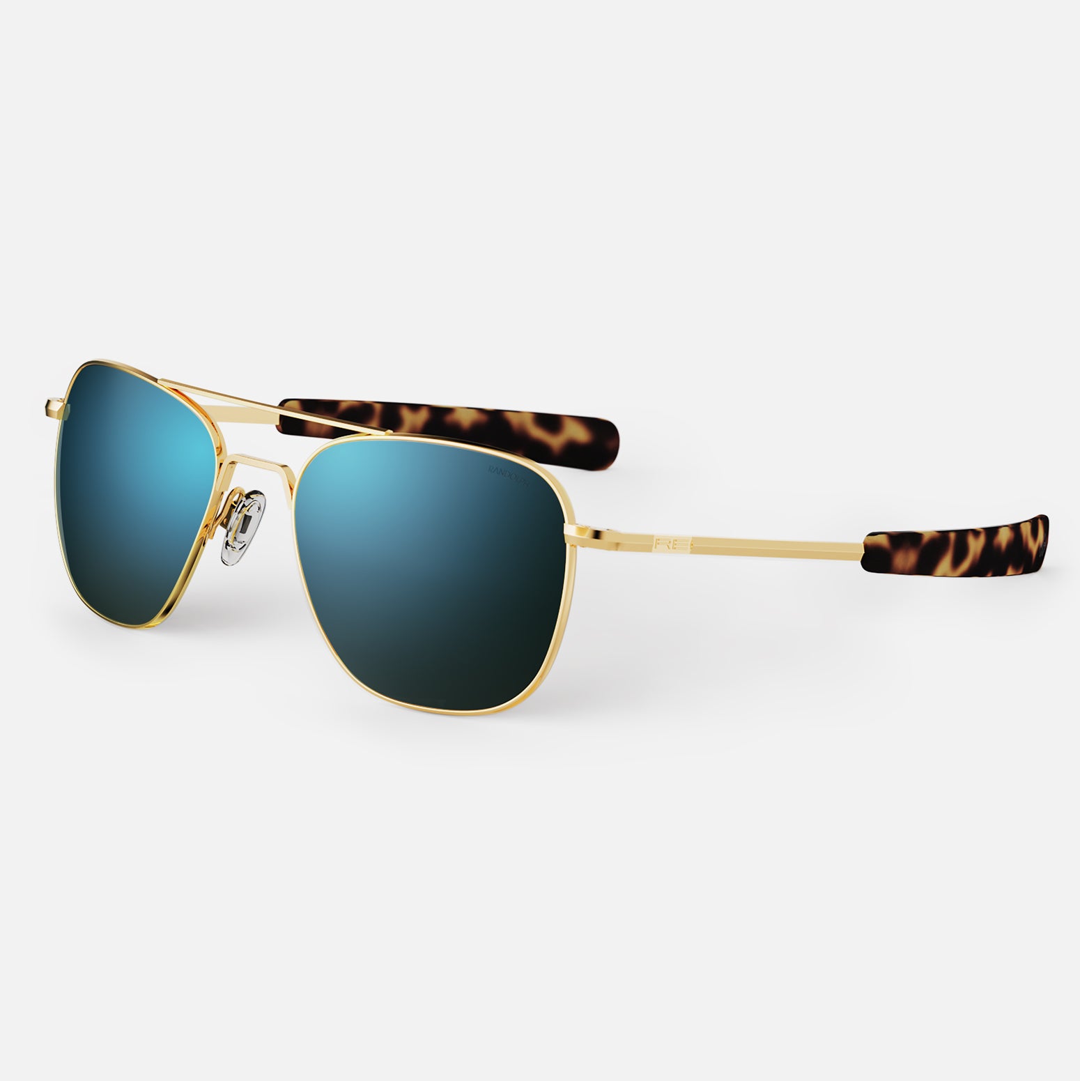 Randolph Aviator 23k Gold occhiali sole vetro Cobalt