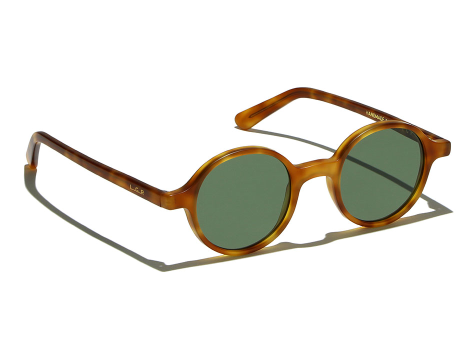 L.G.R Reunion occhiali da sole havana chiaro lente verde