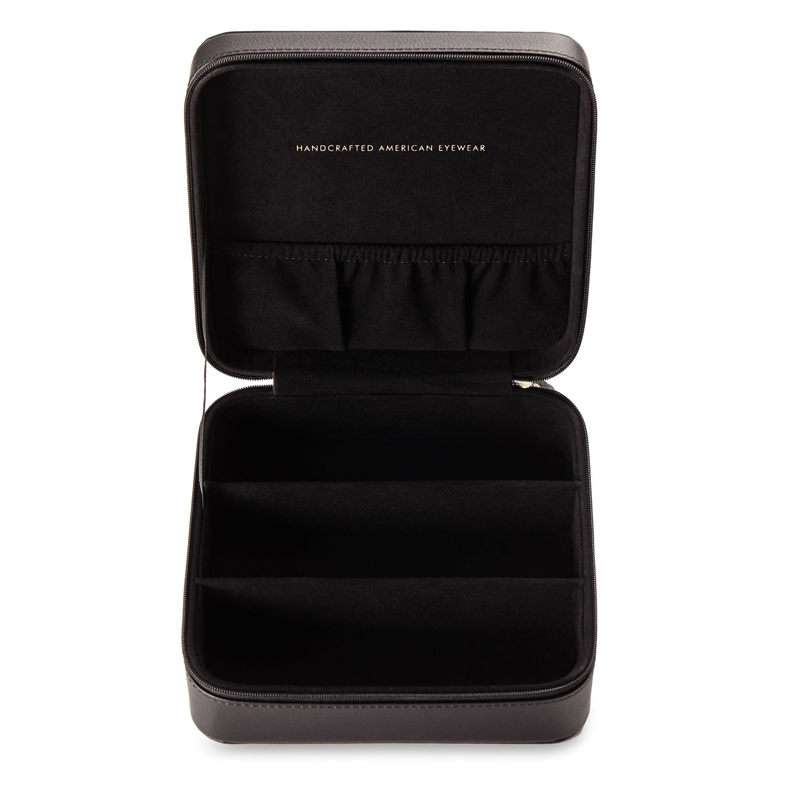 Randolph Travel Case 3 Posti Custodia Occhiali Nera in Pelle