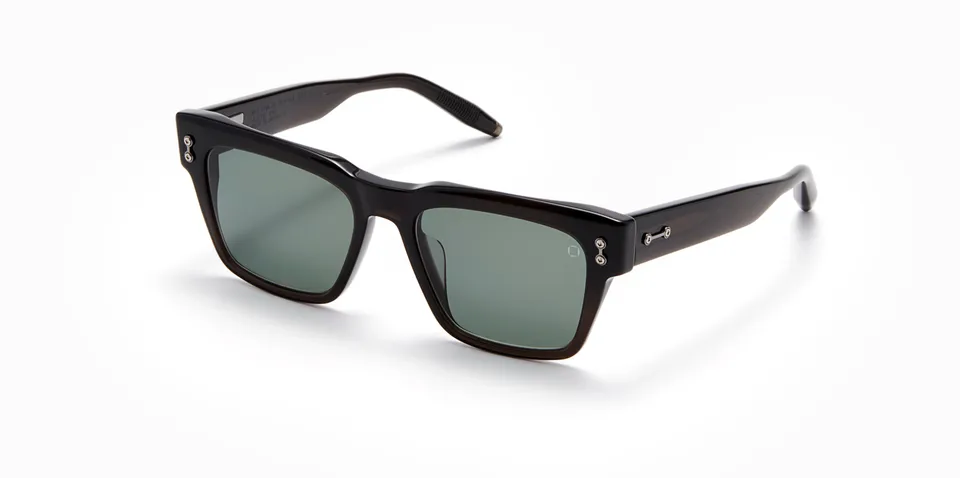 Akoni Columba 56 occhiali da sole nero acetato giapponese