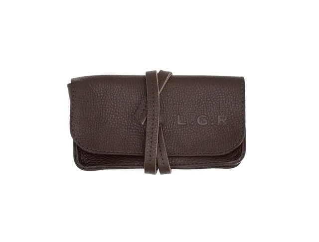 L.G.R Explorer custodia occhiali pelle marrone