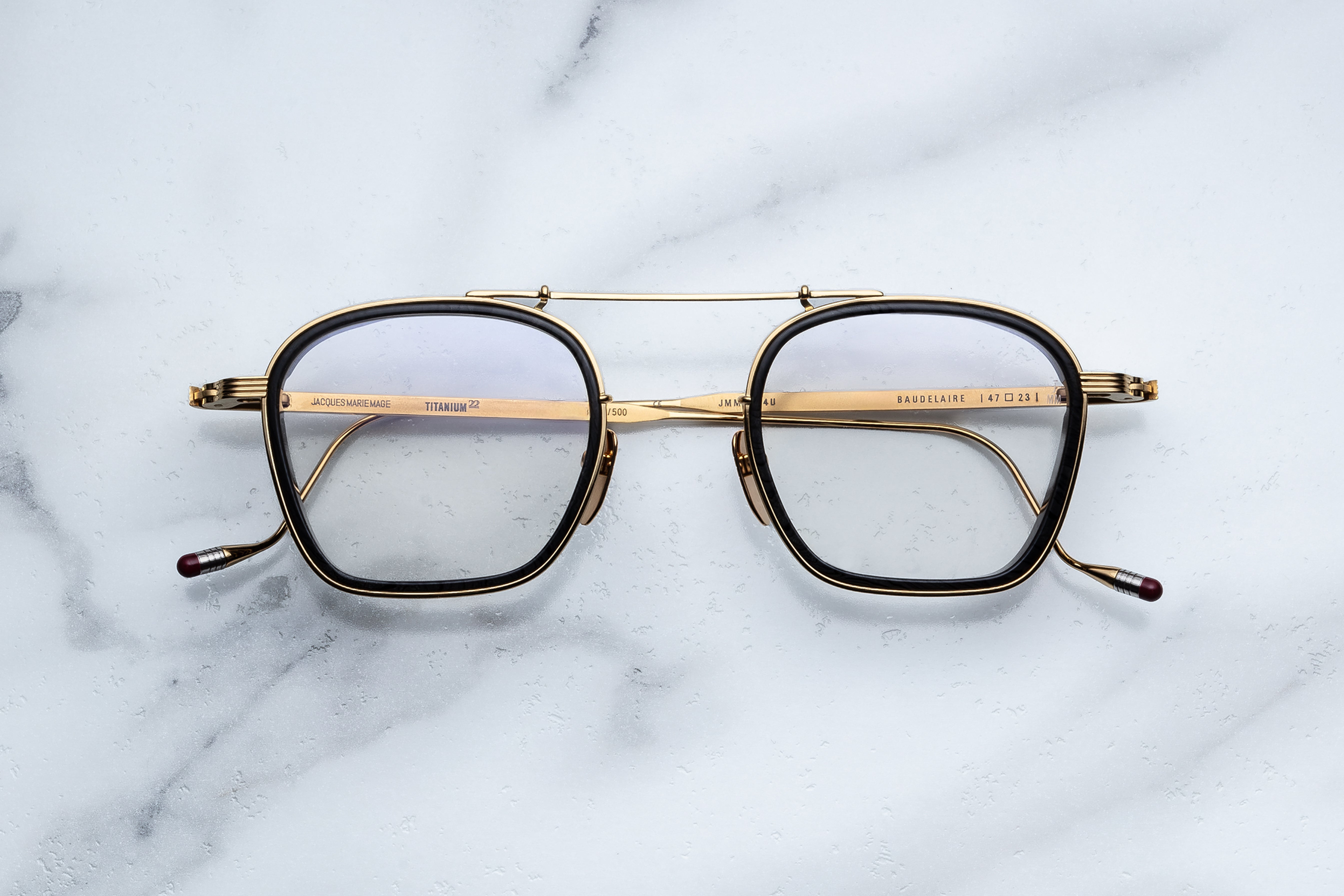 Jacques Marie Mage Baudelaire RX occhiali da vista 14U Ebony titanio