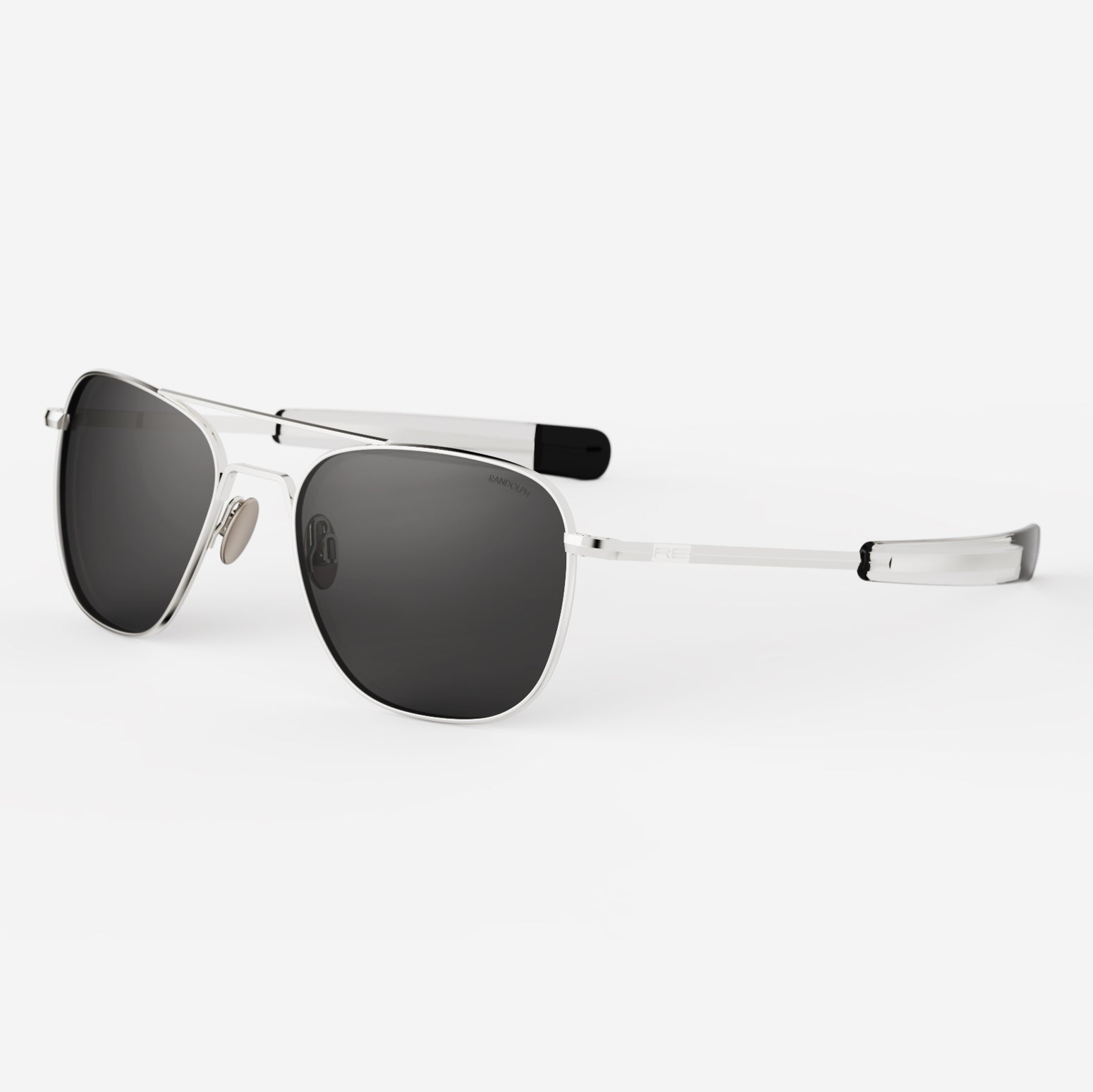Randolph Aviator 23k White Gold American Gray occhiali da sole polarizzati
