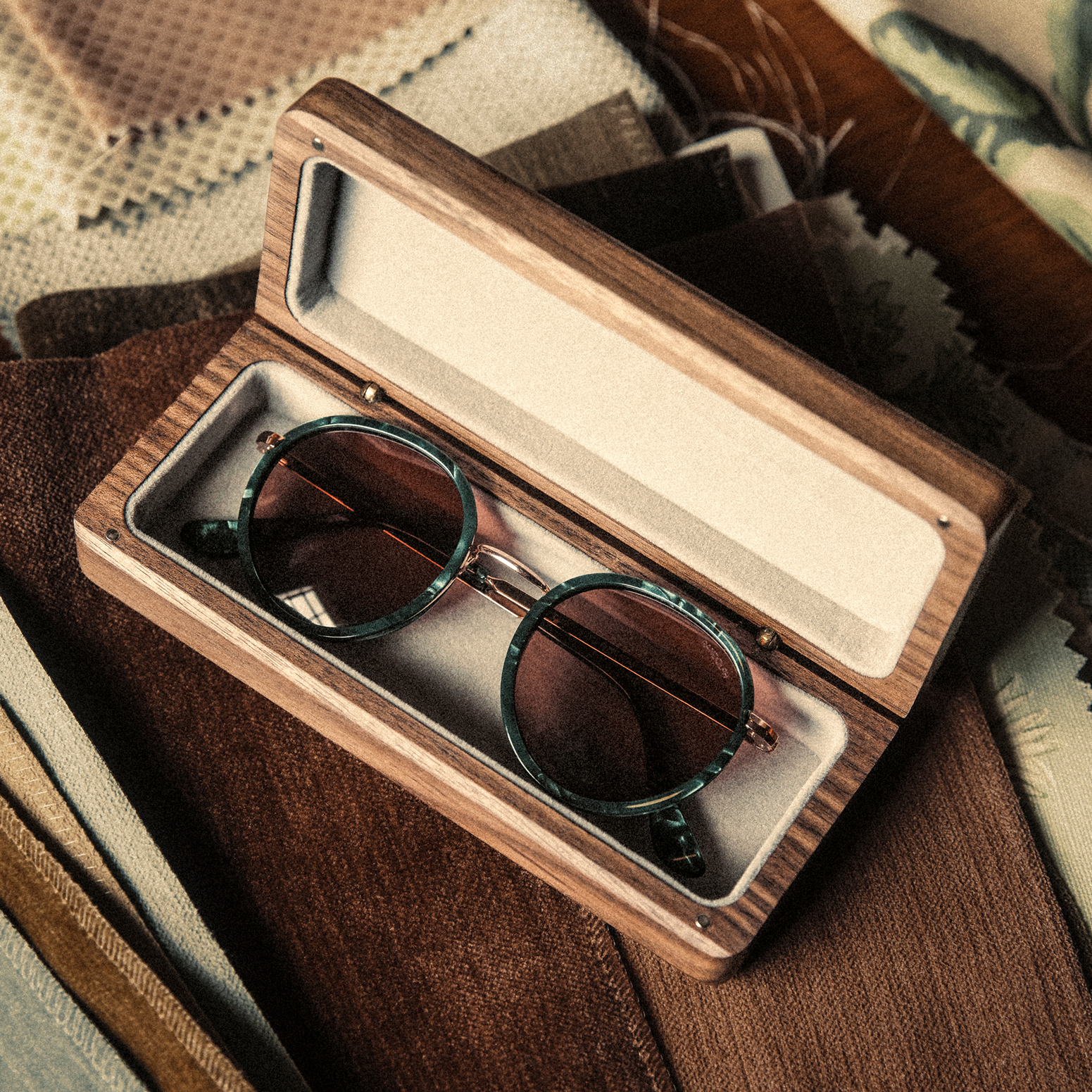 Randolph Douglas occhiali da sole oro rosa vintage 50mm