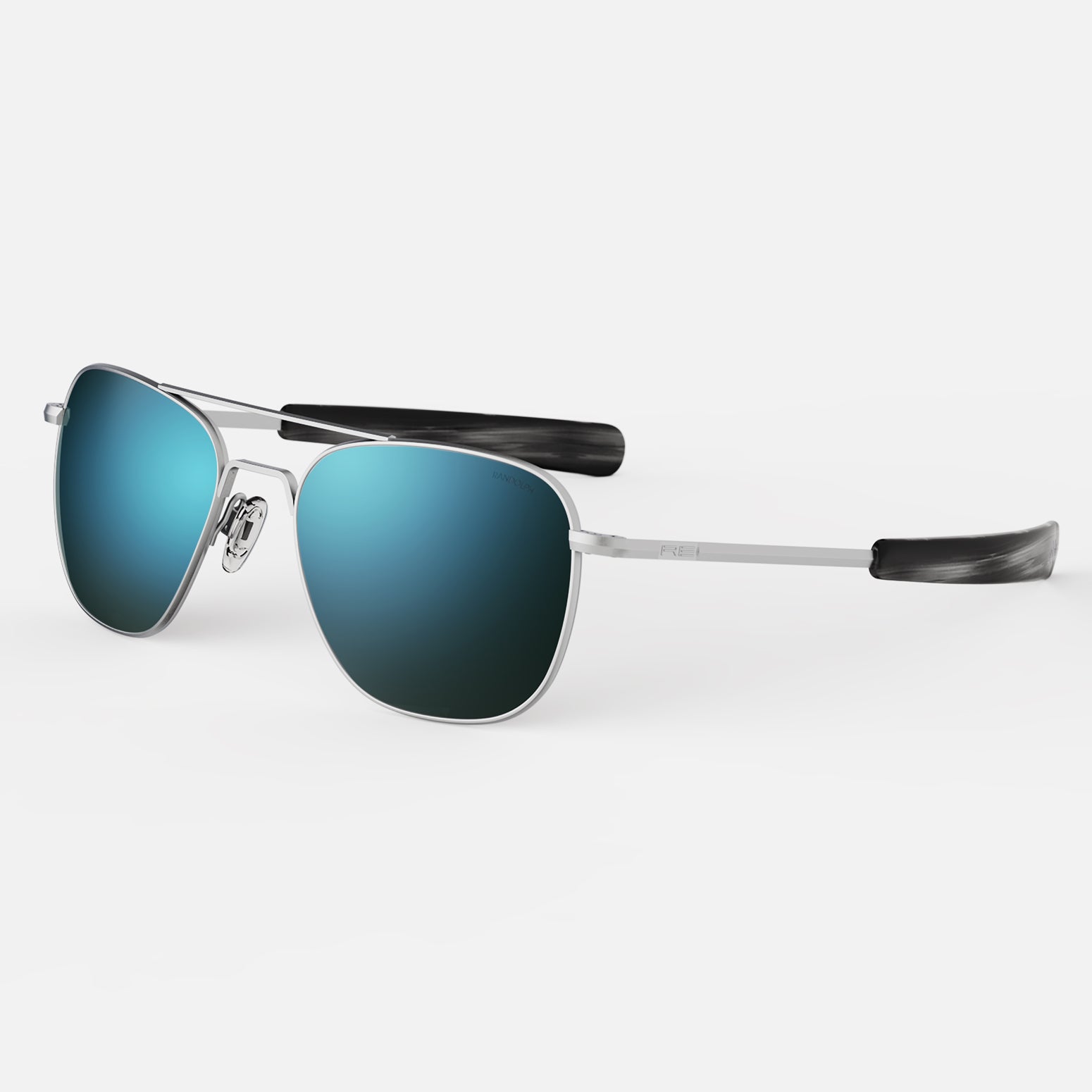 Randolph Aviator Matte Chrome Cobalt Occhiali Sole 55