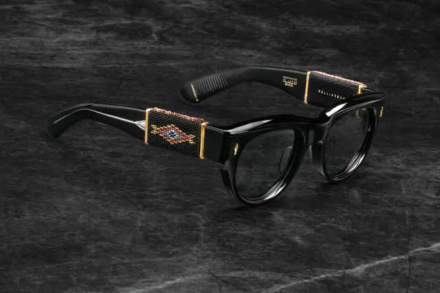 Jacques Marie Mage Beaded occhiali da sole 01-Hematite