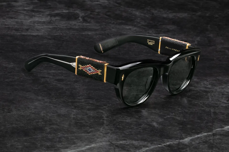 Jacques Marie Mage Beaded occhiali da sole 01-Hematite