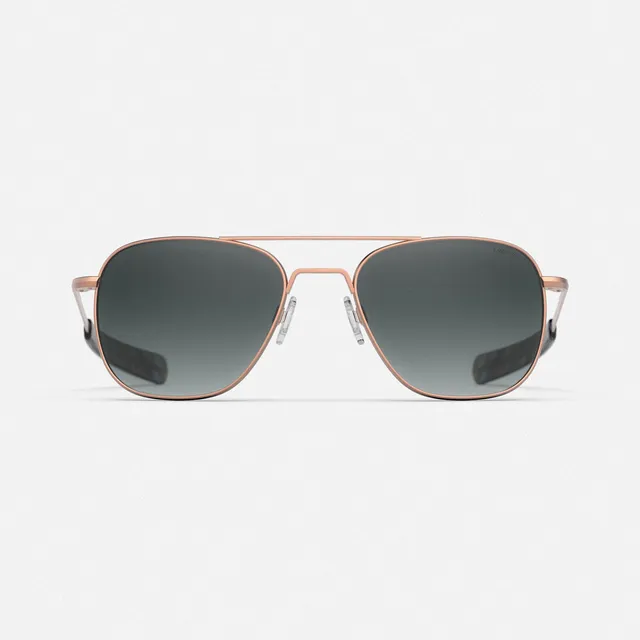 Randolph Aviator 22k Satin Rose Gold Slate occhiali da sole polarizzati