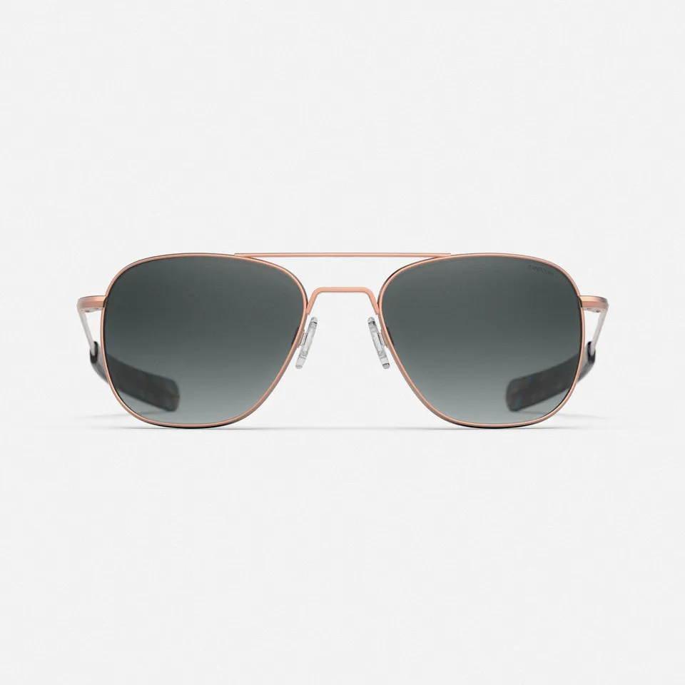 Randolph Aviator 22k Satin Rose Gold Slate occhiali da sole polarizzati