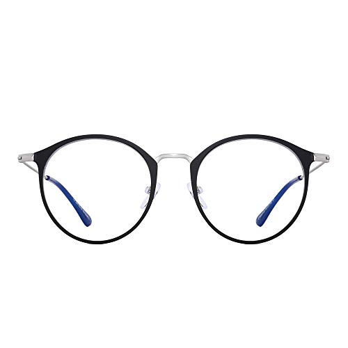 Glindar occhiali luce blu rotondi metallo unisex