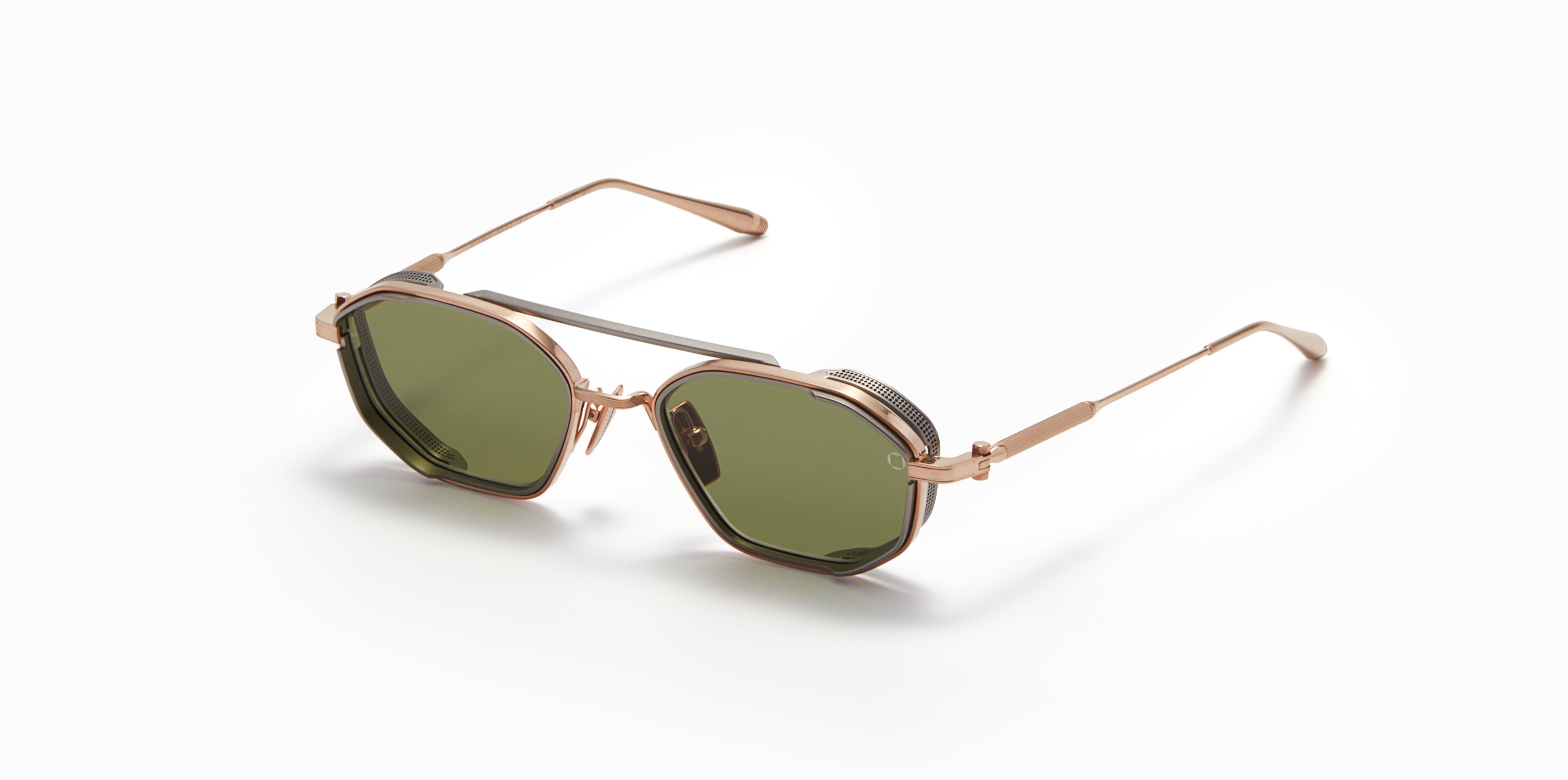 Akoni Optima Eris-Two occhiali da sole oro bianco ottagonale