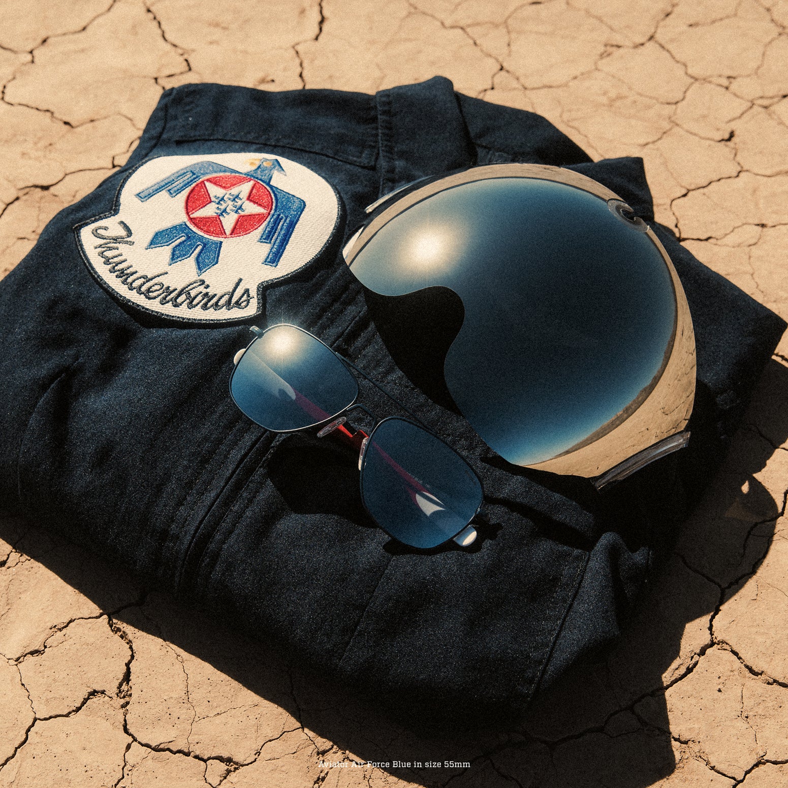 Randolph Thunderbirds Aviator occhiali sole satin gunmetal mirror
