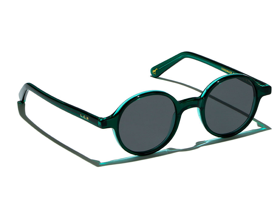 L.G.R Reunion occhiali da sole Emerald Green 87 lente grigia