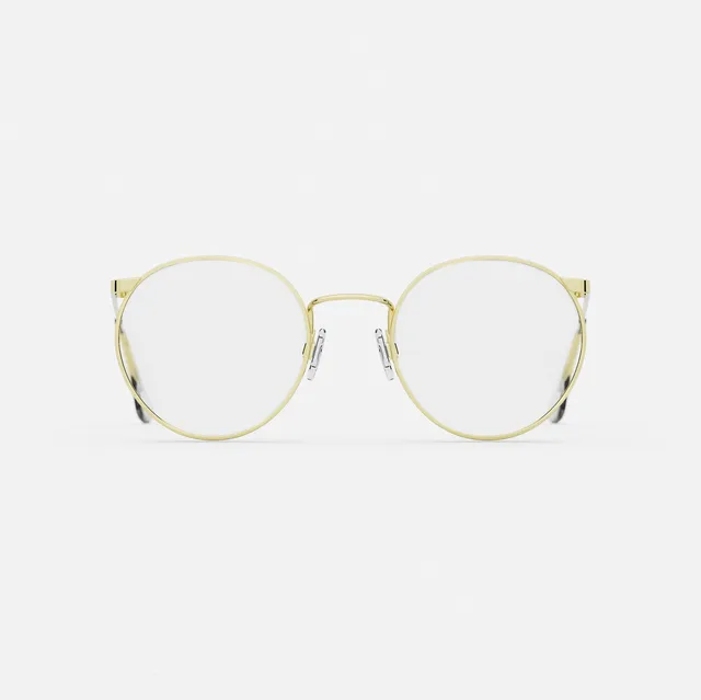 Randolph P3 23k Gold Clear occhiali da vista graduati tondi