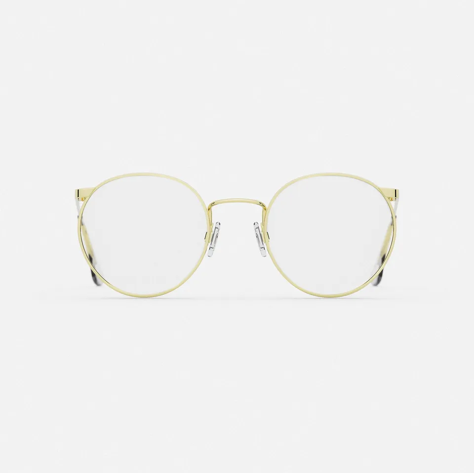 Randolph P3 23k Gold Clear occhiali da vista graduati tondi