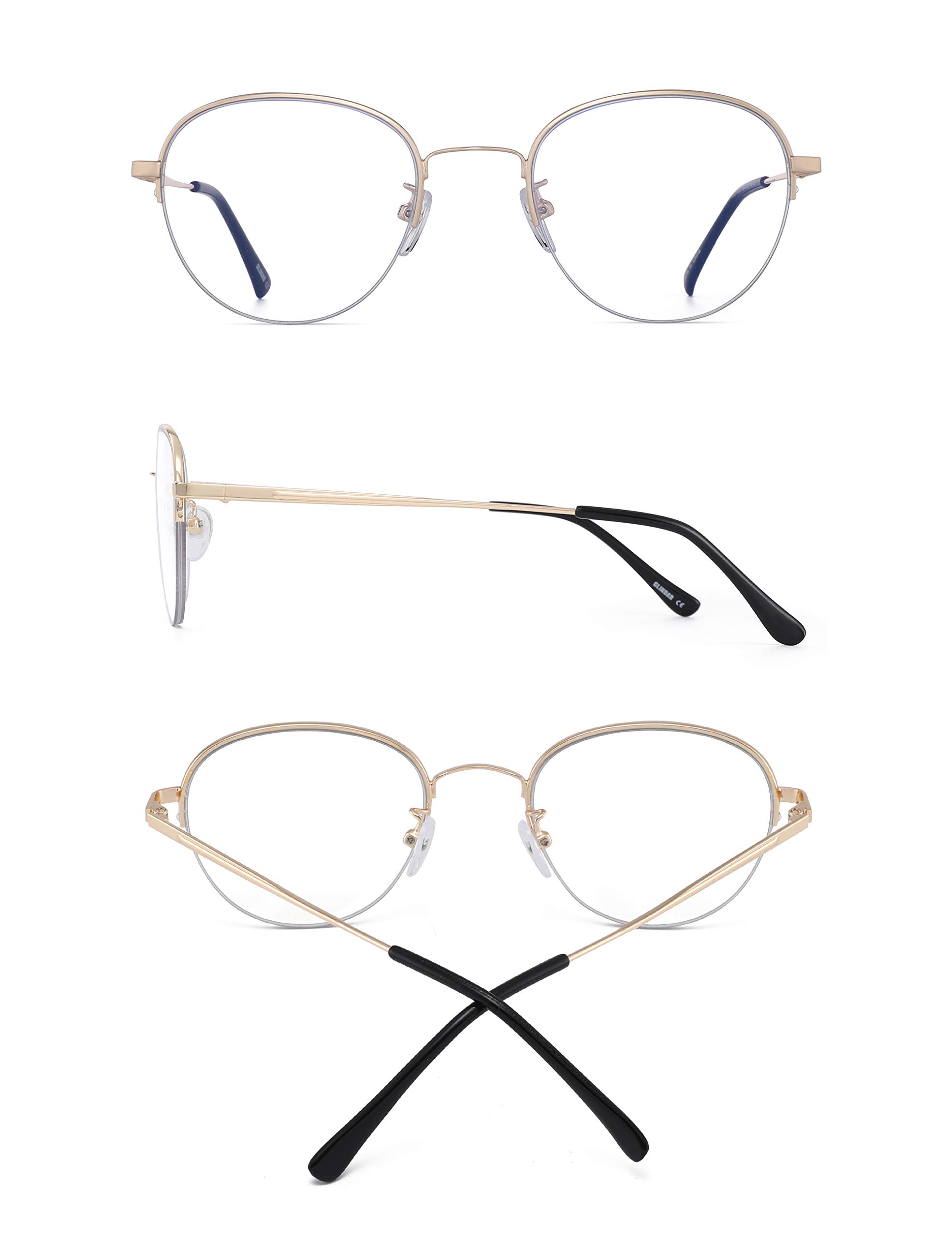 Glindar Computer occhiali filtro luce blu rotondi unisex schermo
