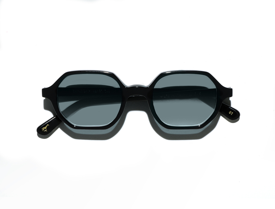 L.G.R Zanzibar occhiali da sole nero lente blu fotocromatica