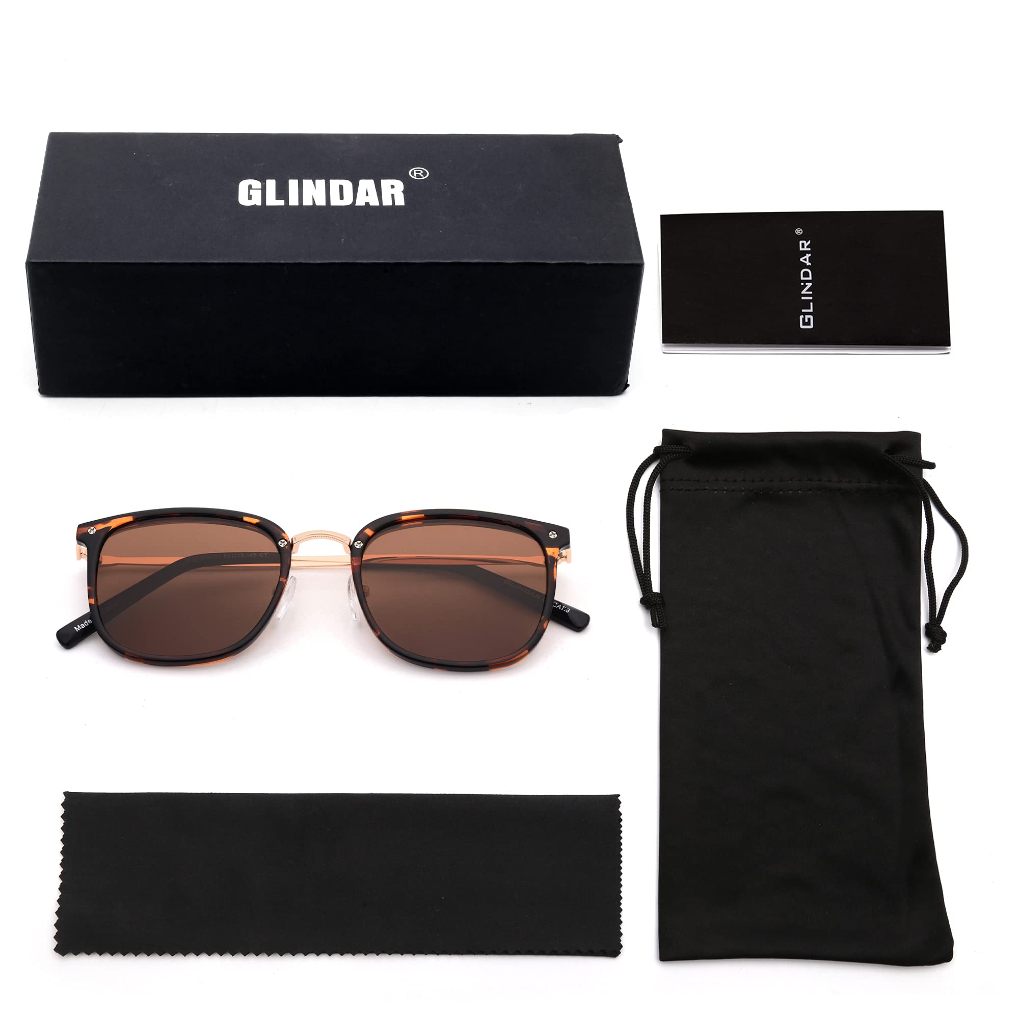 Glindar Quadrati Classici occhiali da sole uomo donna polarizzati