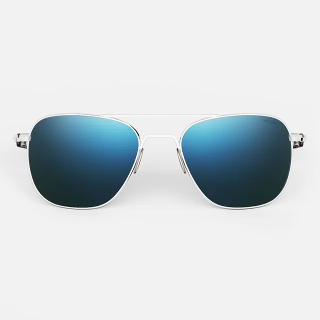 Randolph Aviator 23K White Gold occhiali da sole Cobalt polarizzati