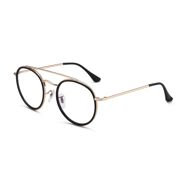 Glindar occhiali luce blu rotondi vintage doppio ponte donna