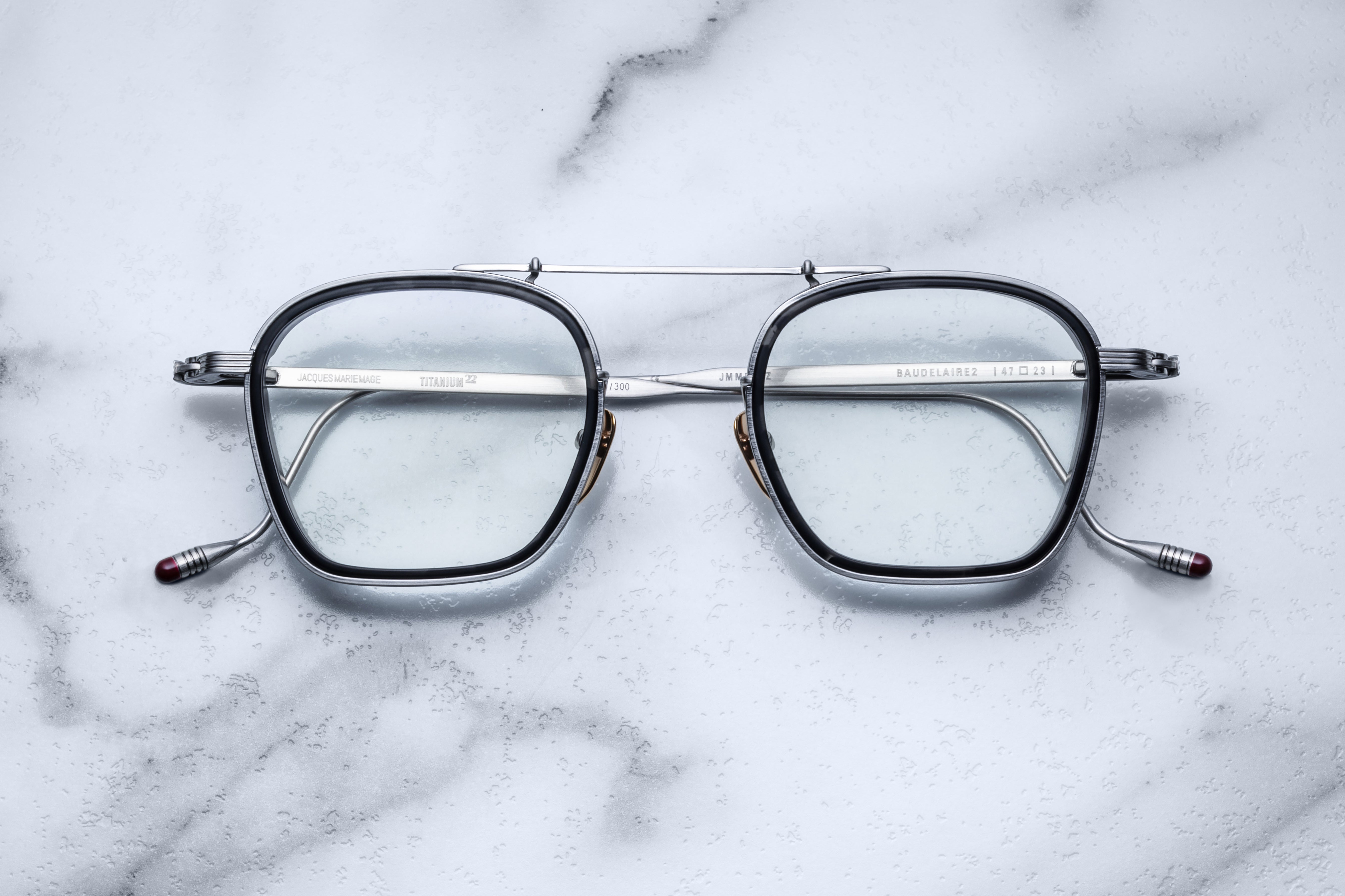 Jacques Marie Mage Baudelaire RX occhiali da vista 14U Ebony titanio