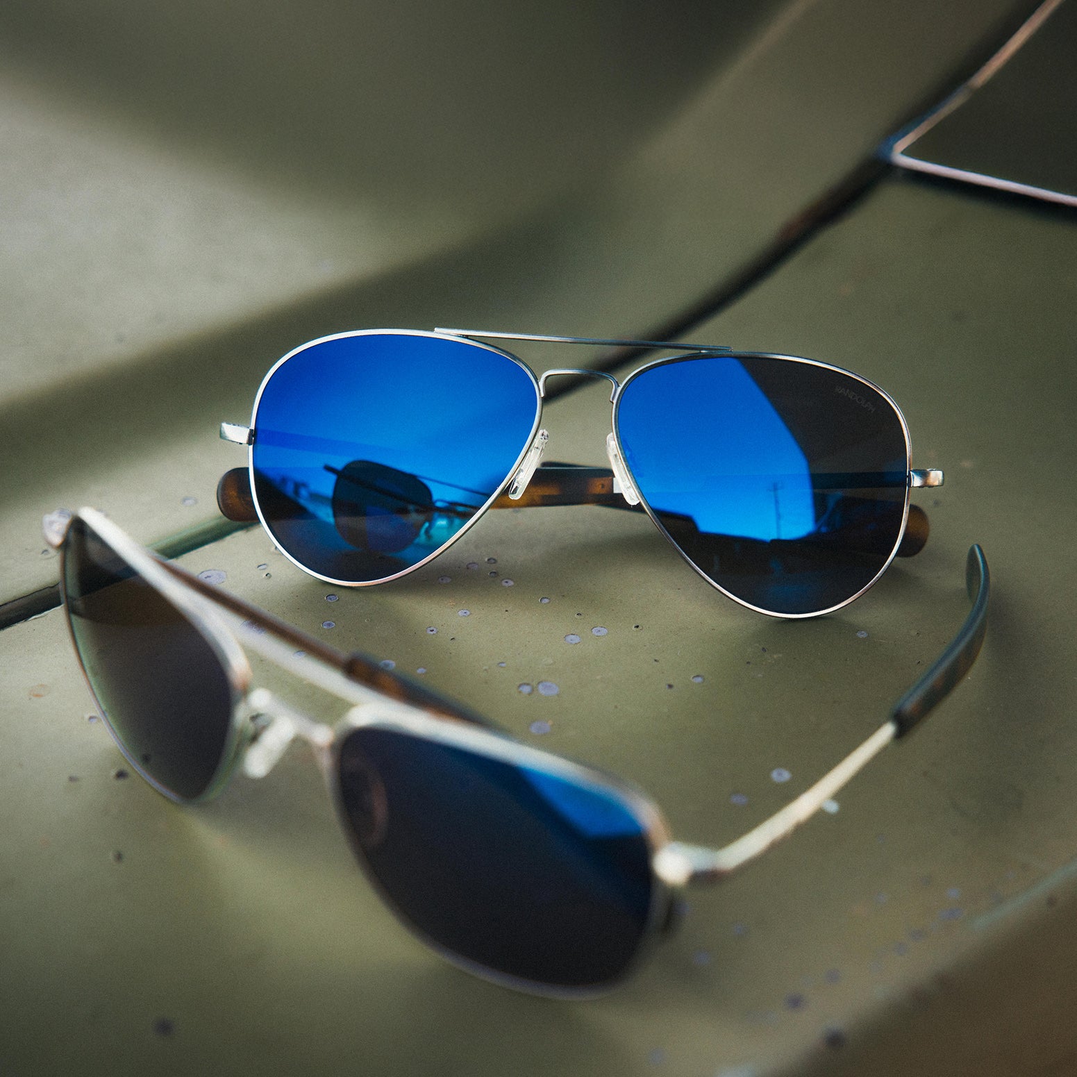 Randolph Concorde occhiali da sole Gunmetal Le Mans Blue