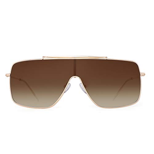 Glindar Scudo occhiali da sole oversize lente sfumata