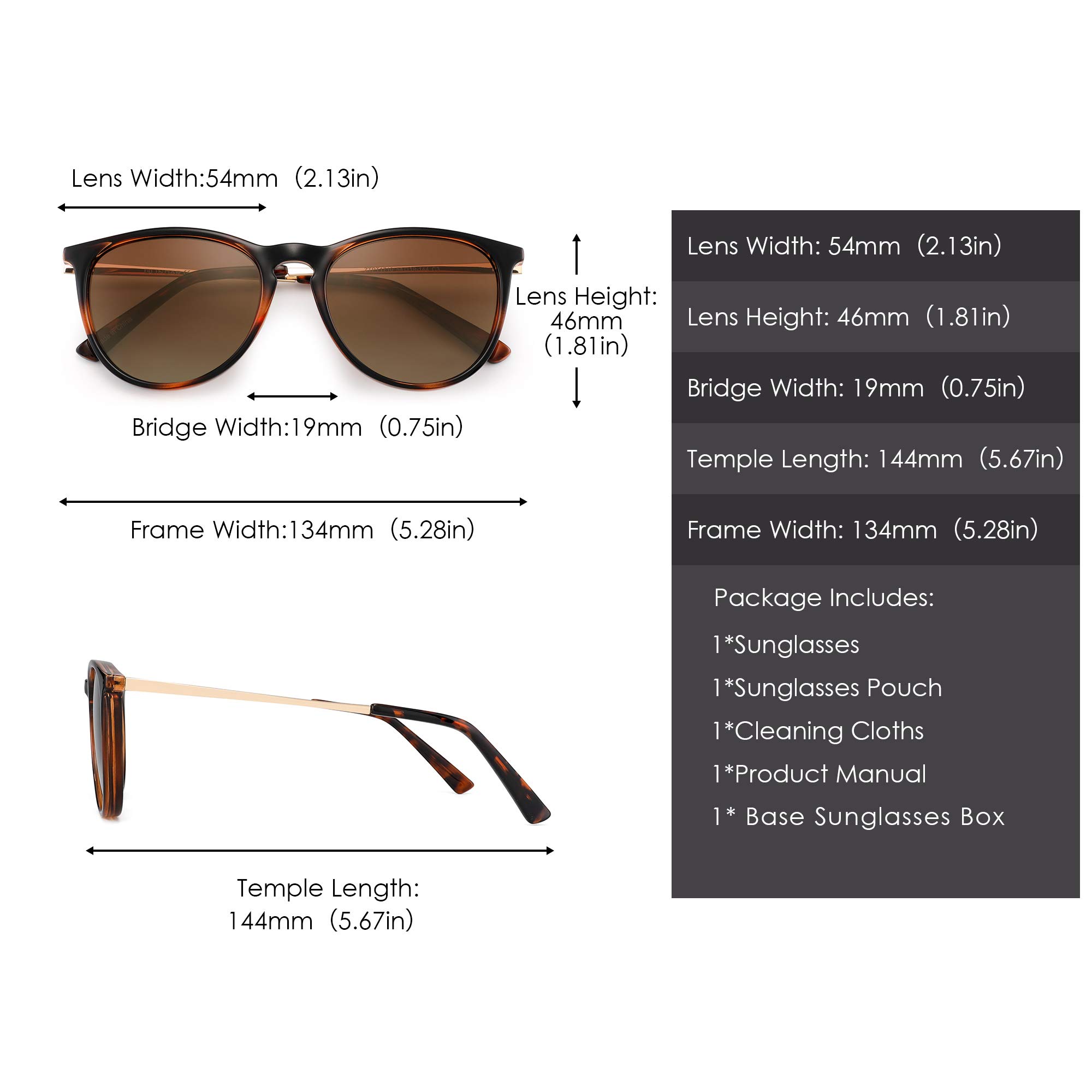 Glindar Retrò occhiali da sole polarizzati rotondi vintage unisex