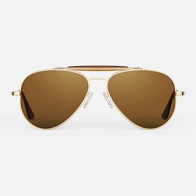 Randolph Sportsman 23k Gold American Tan occhiali aviatore polarizzati